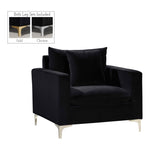 Naomi Velvet Upholstered Chair in Black