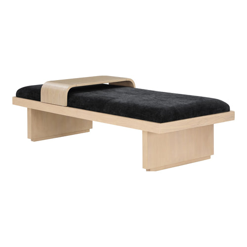 Arlington Chenille Fabric Upholstered Bench in Black