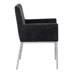 Reeves Chenille Fabric Upholstered Dining Arm Chair in Black
