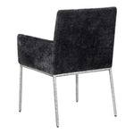 Reeves Chenille Fabric Upholstered Dining Arm Chair in Black