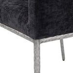 Reeves Chenille Fabric Upholstered Dining Arm Chair in Black