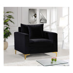 Naomi Velvet Upholstered Chair in Black