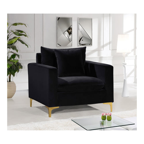 Naomi Velvet Upholstered Chair in Black