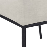 Reeves Chenille Fabric Upholstered Dining Arm Chair in Cream