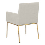 Reeves Chenille Fabric Upholstered Dining Arm Chair in Cream