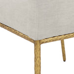 Reeves Chenille Fabric Upholstered Dining Arm Chair in Cream