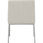 Reeves Chenille Fabric Upholstered Dining Arm Chair in Cream