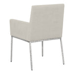 Reeves Chenille Fabric Upholstered Dining Arm Chair in Cream