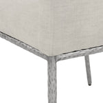 Reeves Chenille Fabric Upholstered Dining Arm Chair in Cream