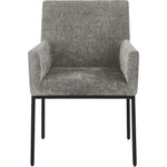 Reeves Chenille Fabric Upholstered Dining Arm Chair in Grey