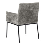Reeves Chenille Fabric Upholstered Dining Arm Chair in Grey