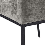 Reeves Chenille Fabric Upholstered Dining Arm Chair in Grey