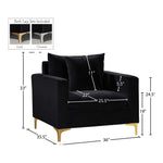 Naomi Velvet Upholstered Chair in Black