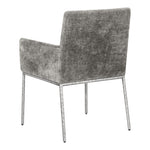 Reeves Chenille Fabric Upholstered Dining Arm Chair in Grey