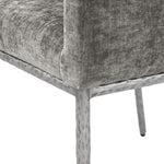Reeves Chenille Fabric Upholstered Dining Arm Chair in Grey