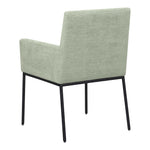 Reeves Chenille Fabric Upholstered Dining Arm Chair in Mint