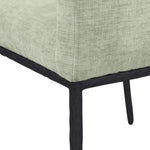 Reeves Chenille Fabric Upholstered Dining Arm Chair in Mint