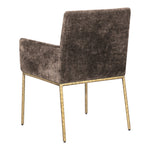 Reeves Chenille Fabric Upholstered Dining Arm Chair in Brown