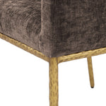 Reeves Chenille Fabric Upholstered Dining Arm Chair in Brown