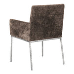 Reeves Chenille Fabric Upholstered Dining Arm Chair in Brown