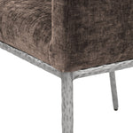 Reeves Chenille Fabric Upholstered Dining Arm Chair in Brown