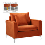 Naomi Velvet Upholstered Chair in Cognac