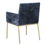 Reeves Chenille Fabric Upholstered Dining Arm Chair in Navy