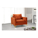 Naomi Velvet Upholstered Chair in Cognac