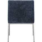 Reeves Chenille Fabric Upholstered Dining Arm Chair in Navy