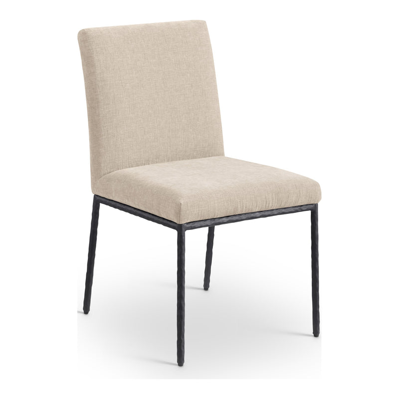Reeves Chenille Fabric Upholstered Dining Side Chair in Beige