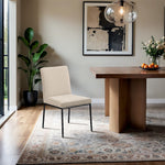 Reeves Chenille Fabric Upholstered Dining Side Chair in Beige