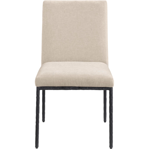 Reeves Chenille Fabric Upholstered Dining Side Chair in Beige