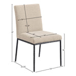 Reeves Chenille Fabric Upholstered Dining Side Chair in Beige