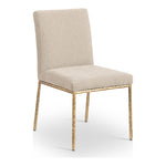 Reeves Chenille Fabric Upholstered Dining Side Chair in Beige