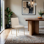 Reeves Chenille Fabric Upholstered Dining Side Chair in Beige