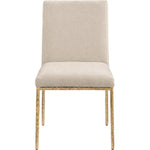 Reeves Chenille Fabric Upholstered Dining Side Chair in Beige