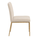 Reeves Chenille Fabric Upholstered Dining Side Chair in Beige