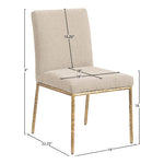 Reeves Chenille Fabric Upholstered Dining Side Chair in Beige