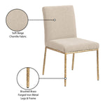 Reeves Chenille Fabric Upholstered Dining Side Chair in Beige