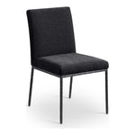 Reeves Chenille Fabric Upholstered Dining Side Chair in Black