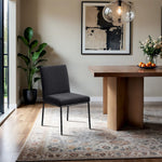 Reeves Chenille Fabric Upholstered Dining Side Chair in Black