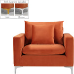 Naomi Velvet Upholstered Chair in Cognac