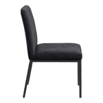 Reeves Chenille Fabric Upholstered Dining Side Chair in Black