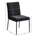 Reeves Chenille Fabric Upholstered Dining Side Chair in Black