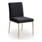 Reeves Chenille Fabric Upholstered Dining Side Chair in Black