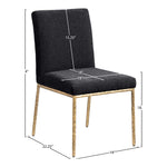 Reeves Chenille Fabric Upholstered Dining Side Chair in Black