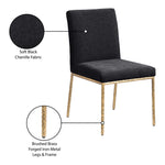 Reeves Chenille Fabric Upholstered Dining Side Chair in Black