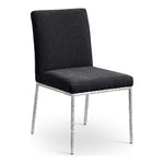 Reeves Chenille Fabric Upholstered Dining Side Chair in Black