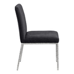 Reeves Chenille Fabric Upholstered Dining Side Chair in Black