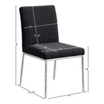 Reeves Chenille Fabric Upholstered Dining Side Chair in Black